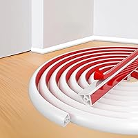 Hzetuu 118in Flexible Waterproof Silicone Quarter Round Molding Trim - Peel & Stick for Walls, Floors, Corners, Stairs & Cabinets