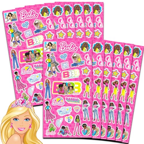 Barbie Stickers Party Favors for Girls Kids 12 Pack Bundle