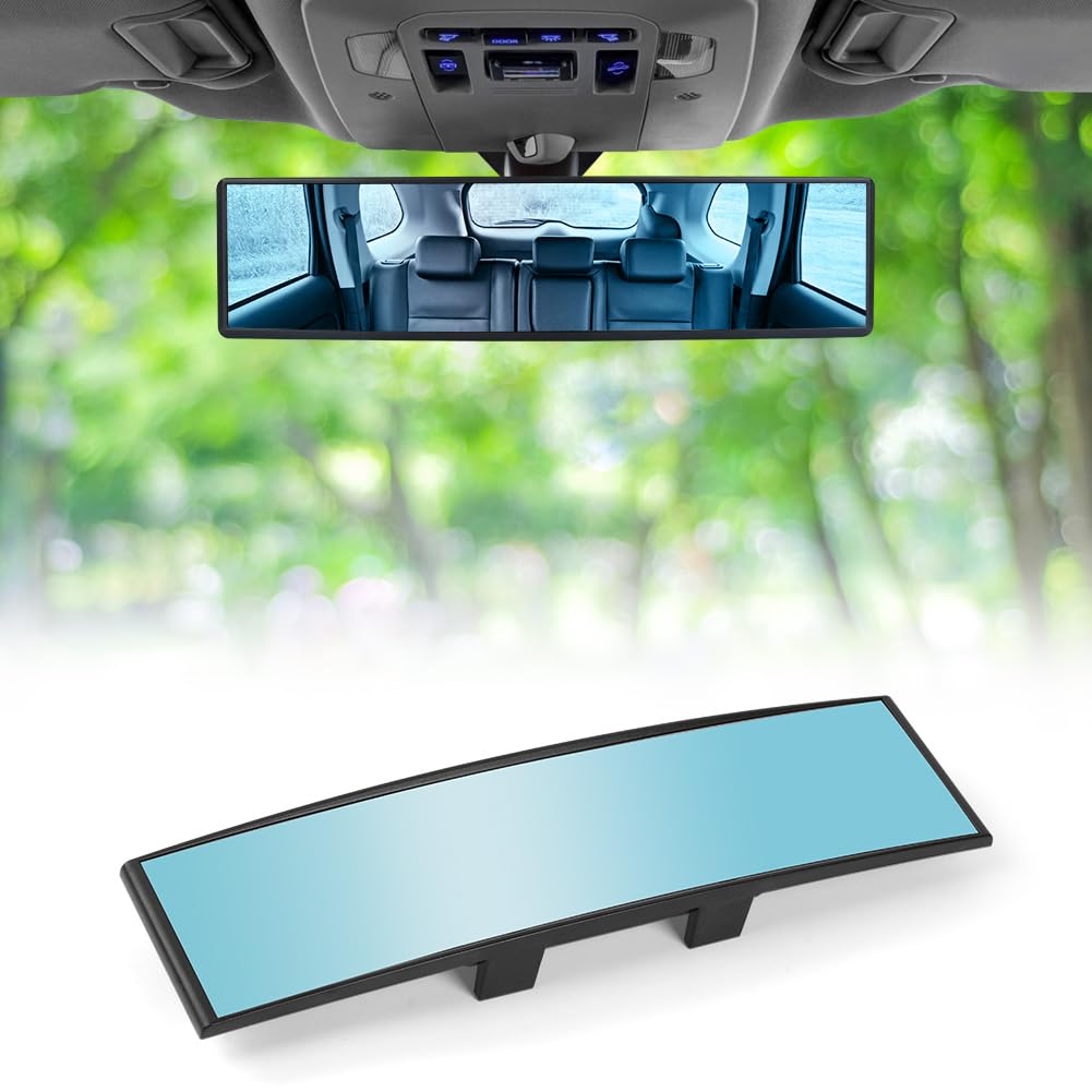 URAQT Auto Rückspiegel,310 mm x 85 mm Universal Innenspiegel Panorama Blendschutz Innen Rueckspiegel Große Vision Weitwinkel Panorama Hohe KlarheitAuto Spiegel für SUV CRV Vans Trucks