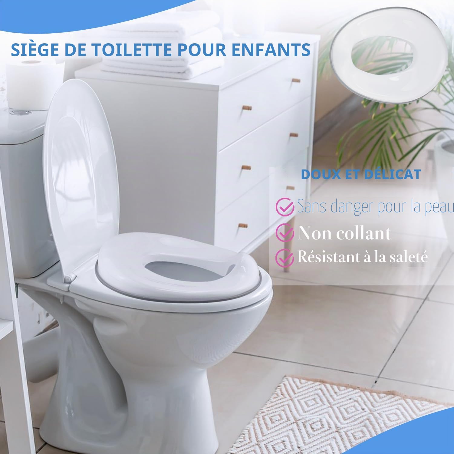 Adaptateur Wc Enfants Siège De Toilette De Voyage De Bébé Abattant De Toilette Pour Enfant Pour Enfants Portable Stockage Suspendu
