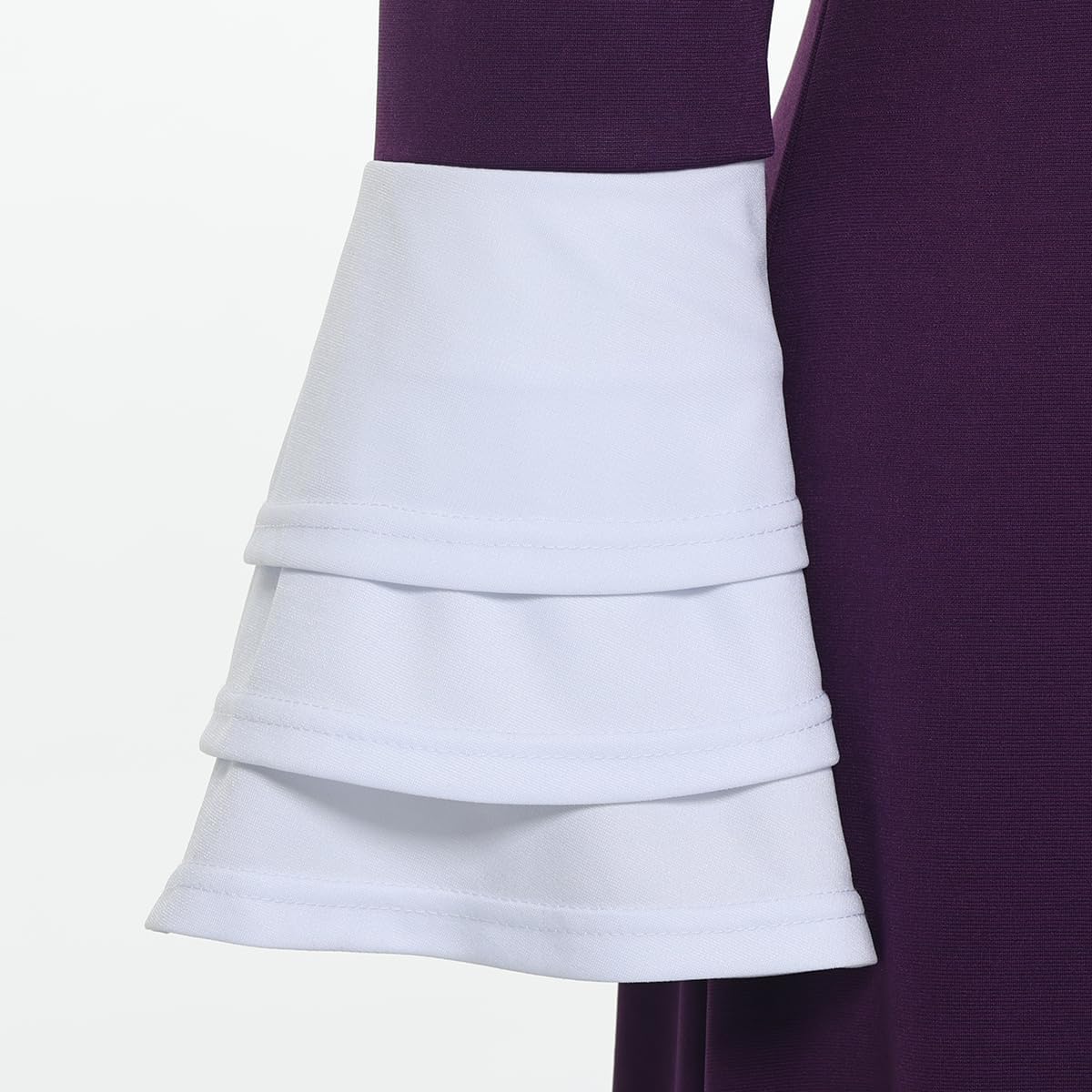 Church Clergy Dress for Women Minister Spring/Autumn A Line Long Sleeve Black White Patchwork Dress with Tab Collar - Image 2