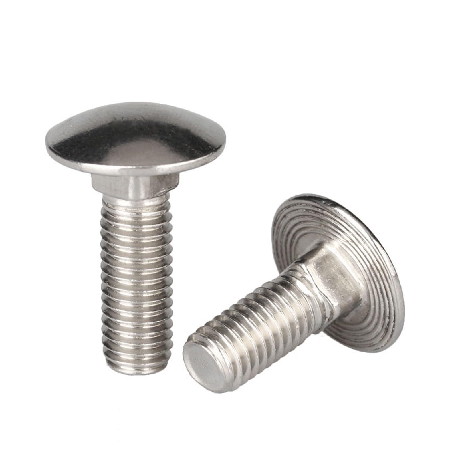 WUUKEPSG Ss 304 Round Head Square Neck Carriage Screw Bolt/25Mm/2Pcs M10