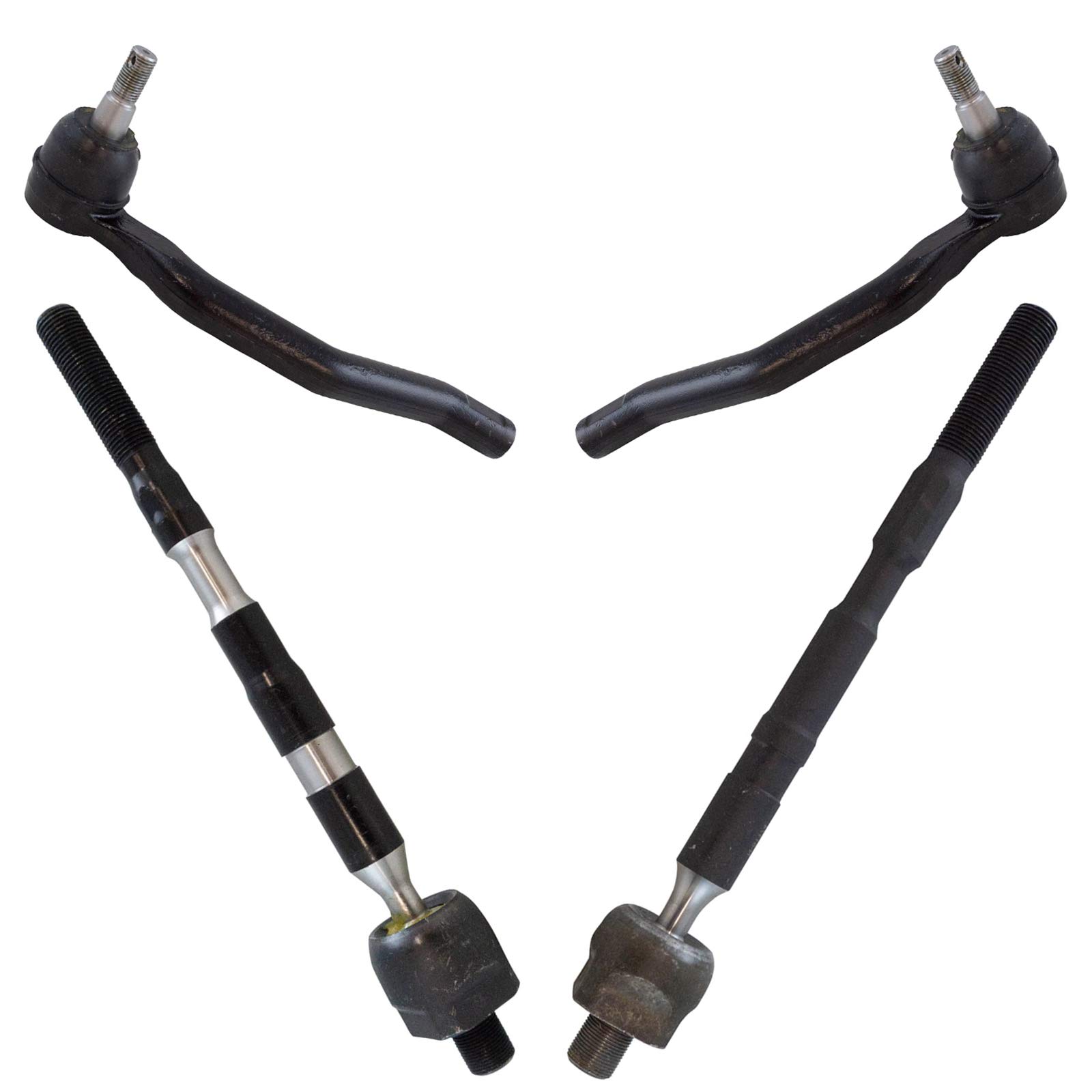 TRQ 4 Piece Inner & Outer Tie Rod End Kit Driver & Passenger Sides Compatible with Nissan Quest