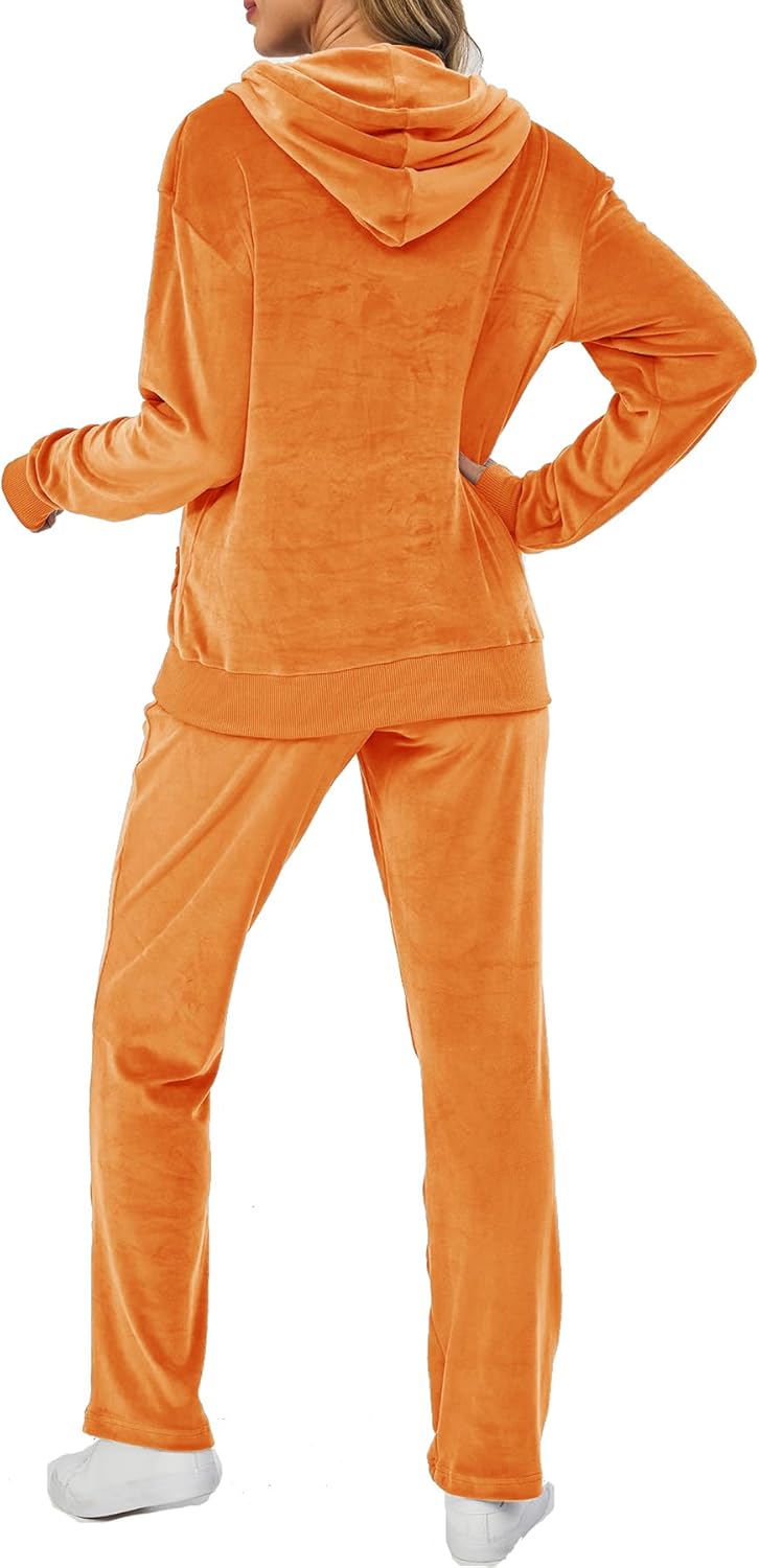 Velour Track Suits for Women Set Fall Sweatsuits 2 Piece - Image 2