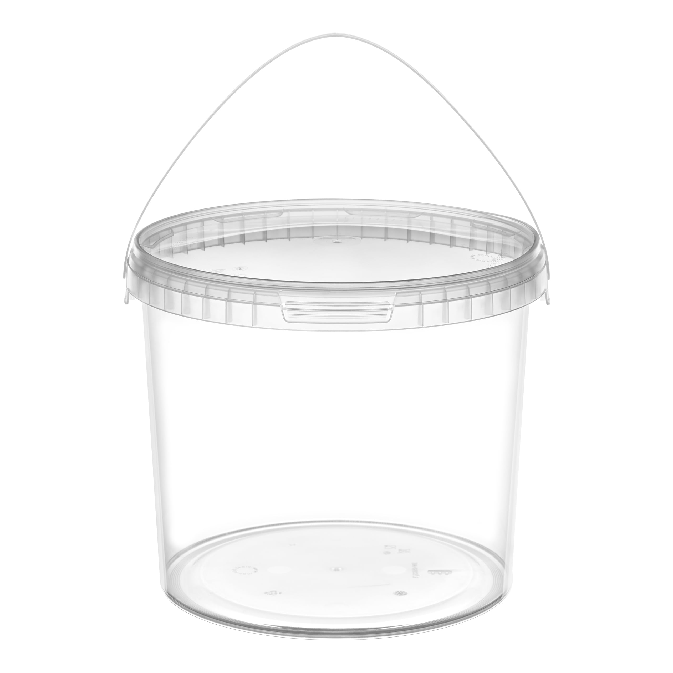 Garronda Cubos con Tapa 5L Pack de 20 para Alimentos GD-0114 Transparente | Cubo resistente con tapa para almacenar productos alimenticios y químicos; práctico para hogar, industria, taller y almacén