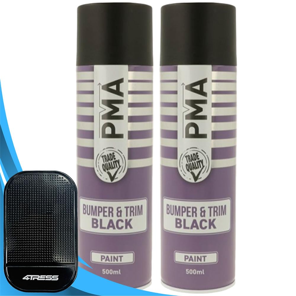 4Tress Black Pma 2X Car Plastic Bumper & Trim Spray Paint 500Ml Fast Dry Cans Non-Slip Dash Mat(4T-Pcpa1034)