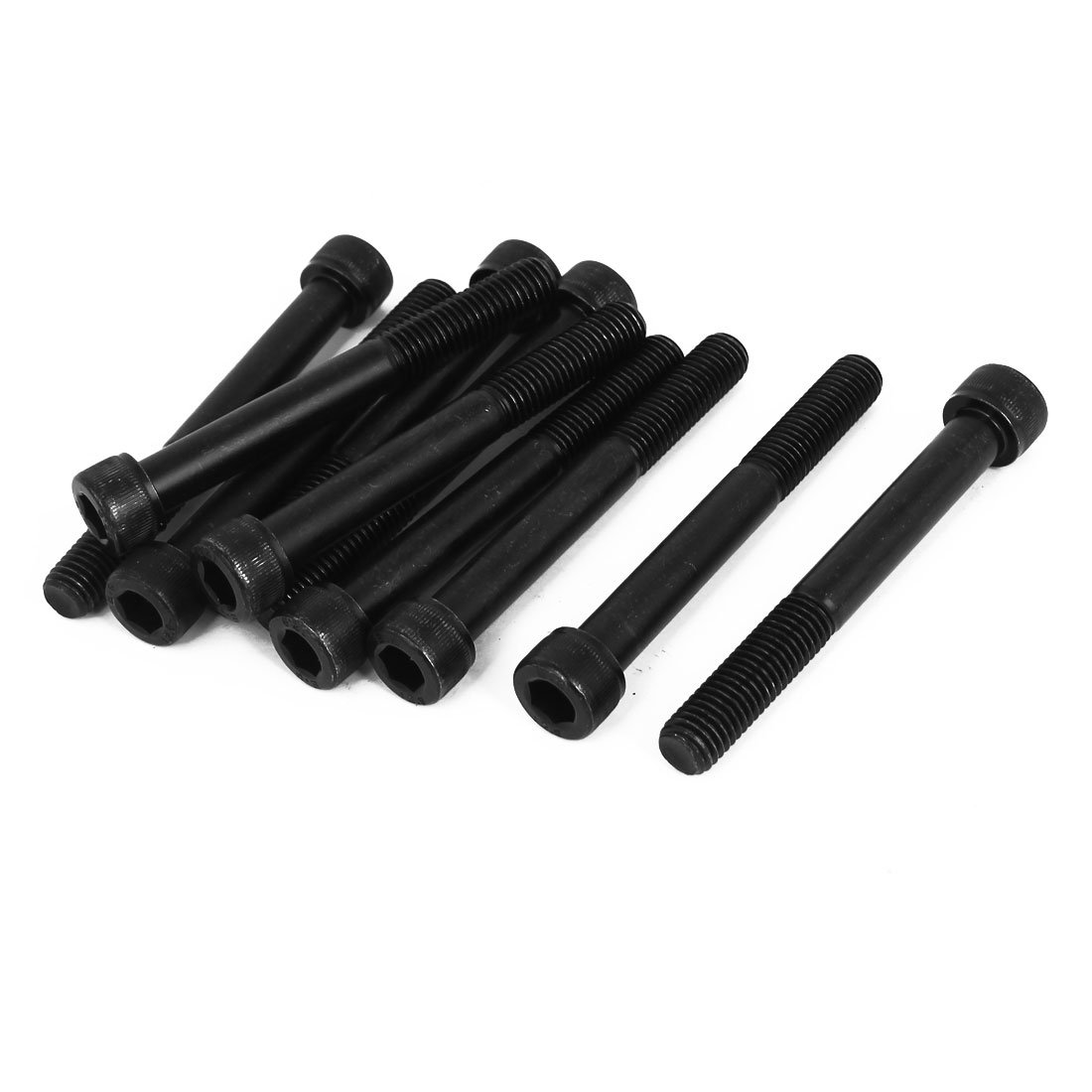Sourcingmap M10x85mm 12.9 Alloy Steel Hex Socket Screws Partially Threaded Bolt Black 10Pcs