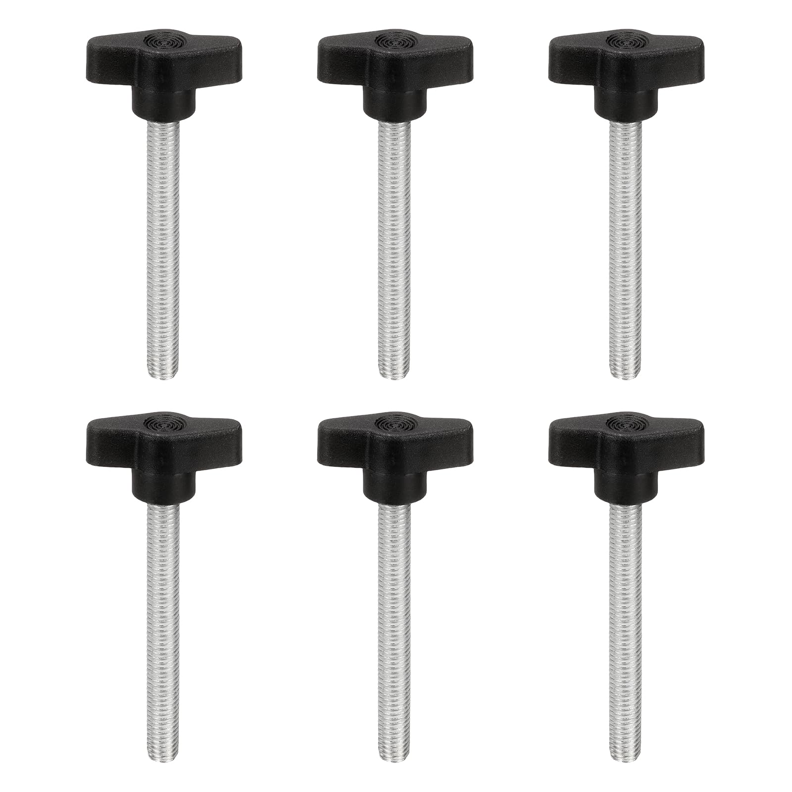 PATIKIL M8 x 70mm Tee Wing Thumb Screws, 6Pcs Carbon Steel Mechanical Handle Bolt Thumb Screws for Remove Replace Hand Clamping Tightening Knobs Power Supply, Black โ image 1