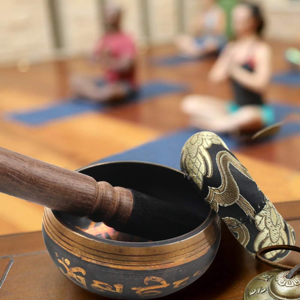 Set di campane tibetane 3pc 7 cm Lotus unico utile per meditazione yoga