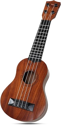 Vista 11 de Raimy Guitarra de ukelele para niños, guitarra de 4 cuerdas de 21 pulgadas, instrumentos musicales para niños, juguetes educativos con púas