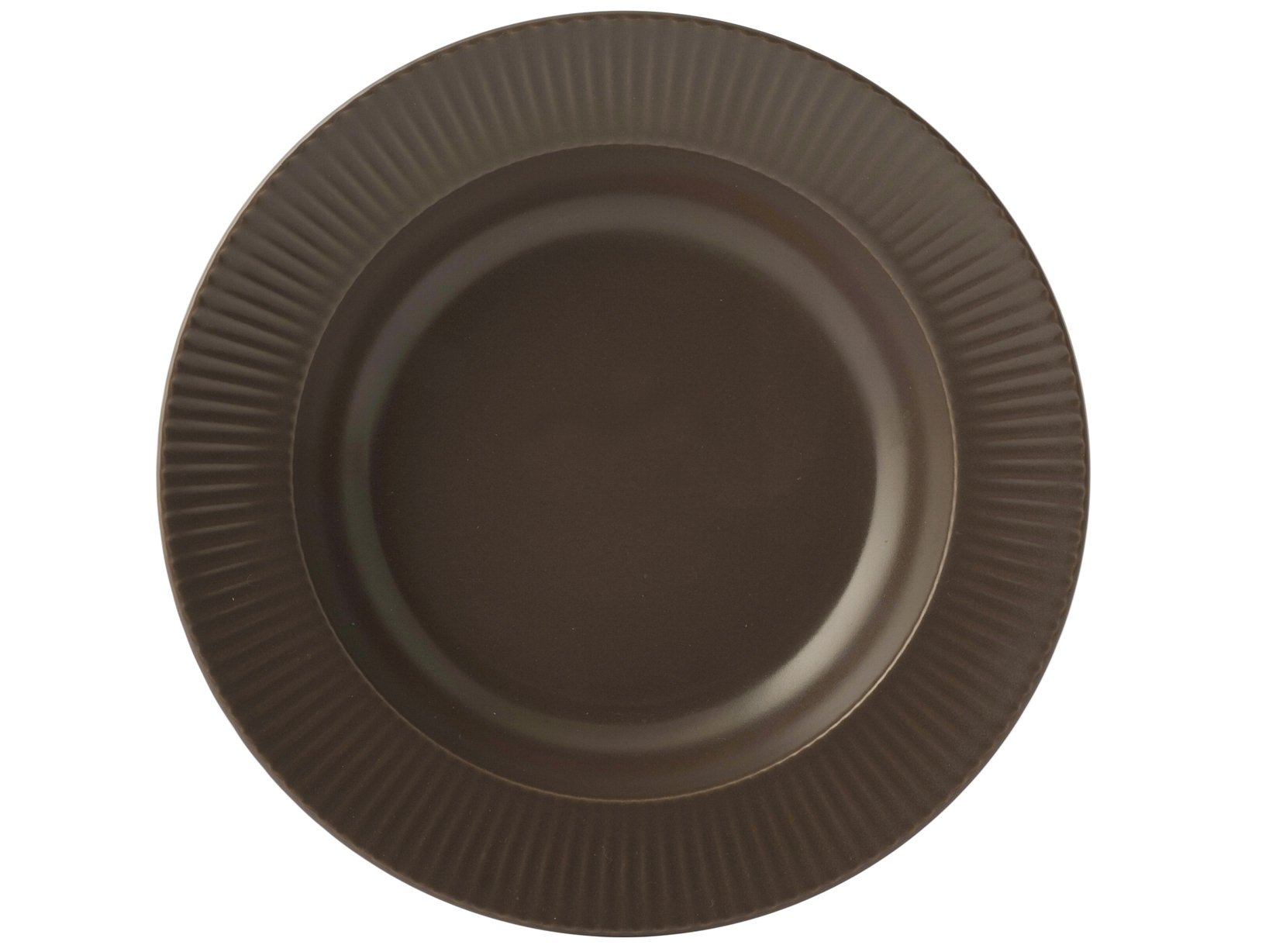 H&H Quebec Deep Plates Set, Stoneware Ceramic, Brown, 6 Units