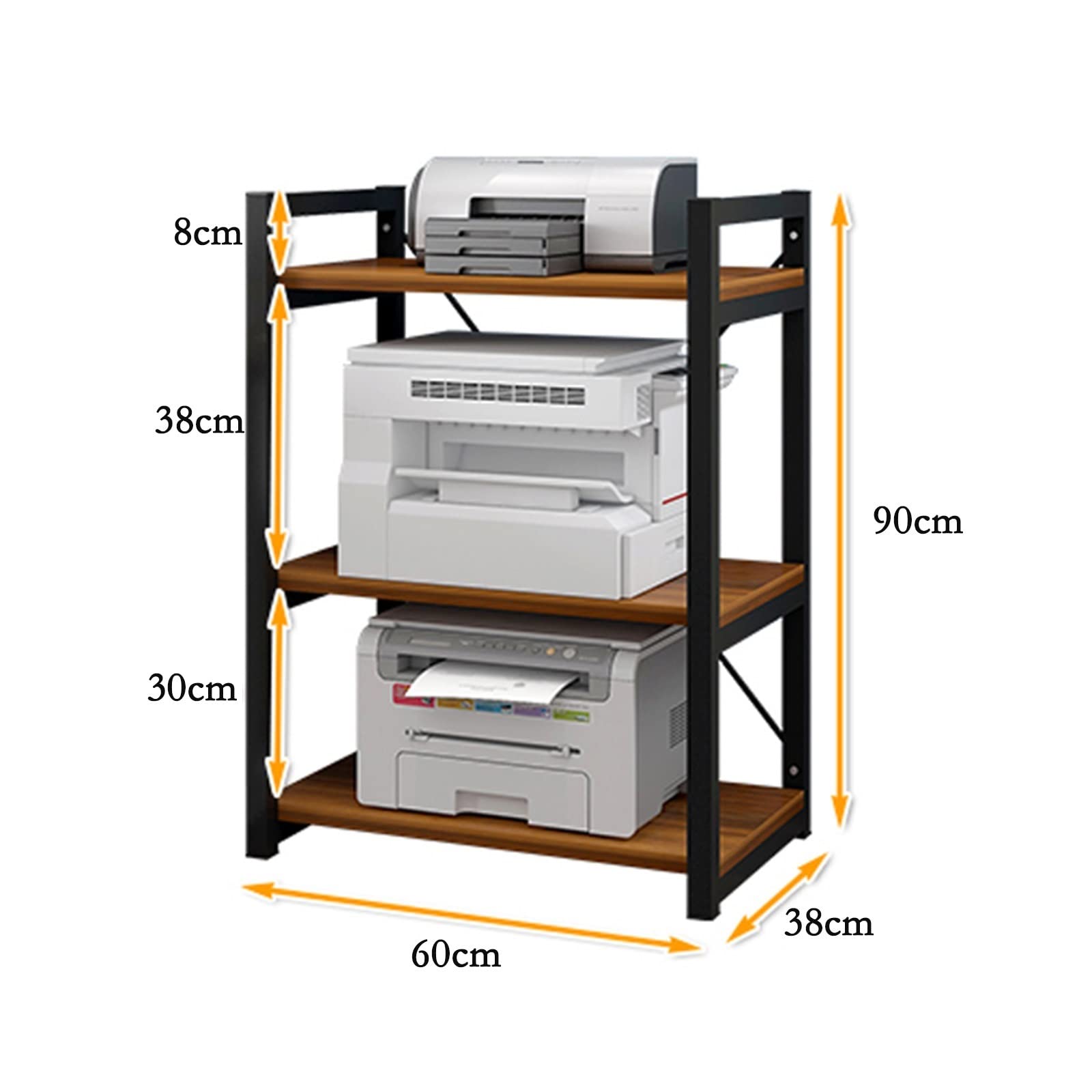 Stand di Stampa per Ufficio Scaffale for stampanti piccolo Rack for fotocopiatrici desktop a doppio strato Rack di archiviazione host da tavolo for ufficio multifunzionale Staffa Scanner Fax ( Color :