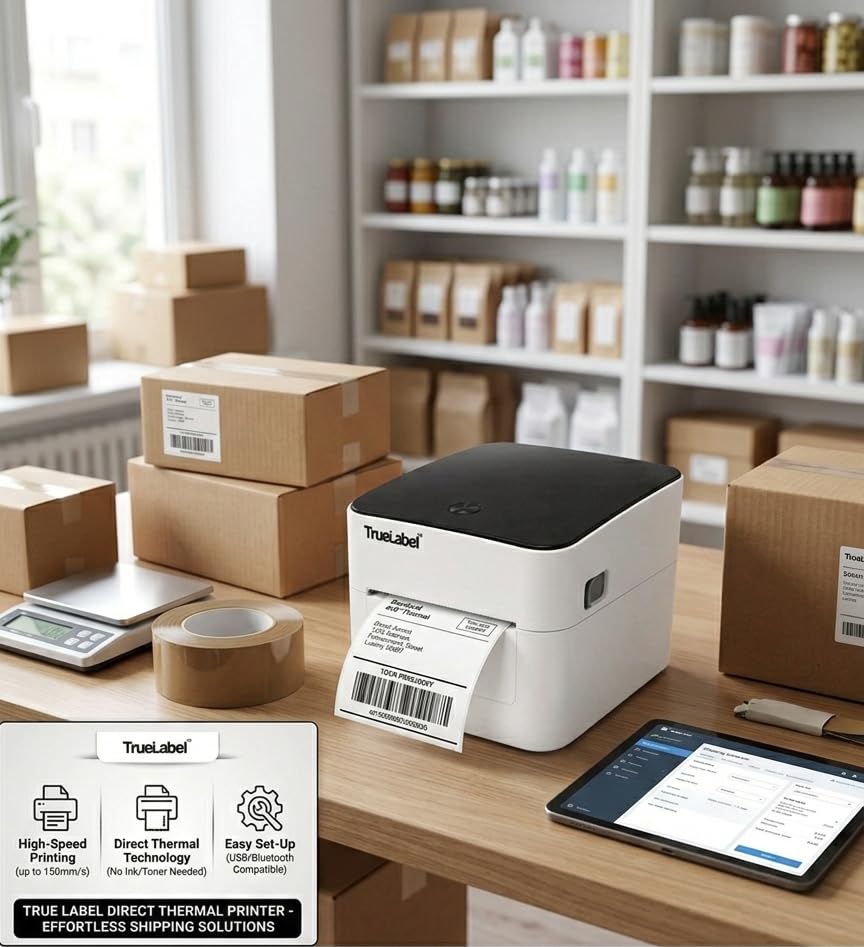 Image of TL-D110 Series Direct Thermal Label Printer 4x6 / 3x5 Shipping Label Printer(Barcode) Adjustable Label Size Fast Printing Speed Compatible with Windows & Mac (TL-D110B 203Dpi (USB + BT))