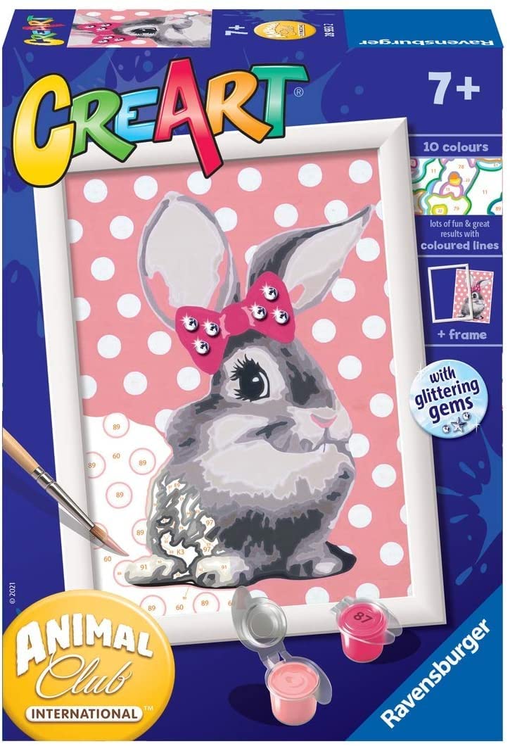 CreArt Cuddly Bunny Paint by Numbers for Children - Painting Arts and Crafts Kits for Age…