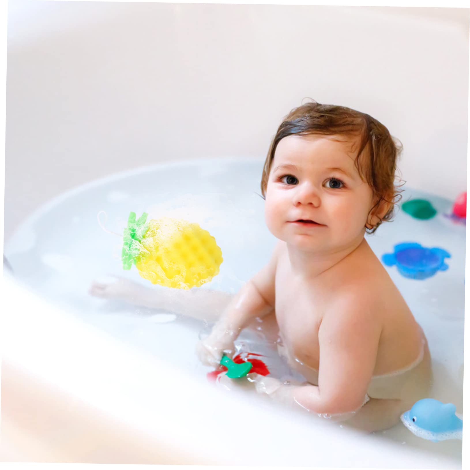 Spazzola Da Bagno Per Neonati Spugna Per Scrub Allananas Per Bambini E Bambine Spugna Da Bagno Esfoliante Delicata Per Bambini Piccoli