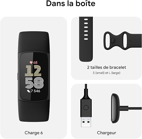 Fitbit Google Charge 6 Activity Tracker Includes a 6 Month Premium Membership, 7 Days Battery Life, Google Wallet and Maps - 8