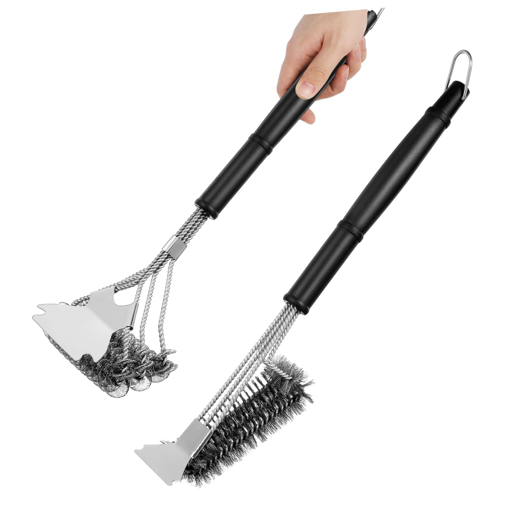 Gatuida 2 Piezas Cepillo para Parrilla de Barbacoa Herramienta de Limpieza Cepillo de Limpieza para Parrillas de Exterior Raspador Metálico