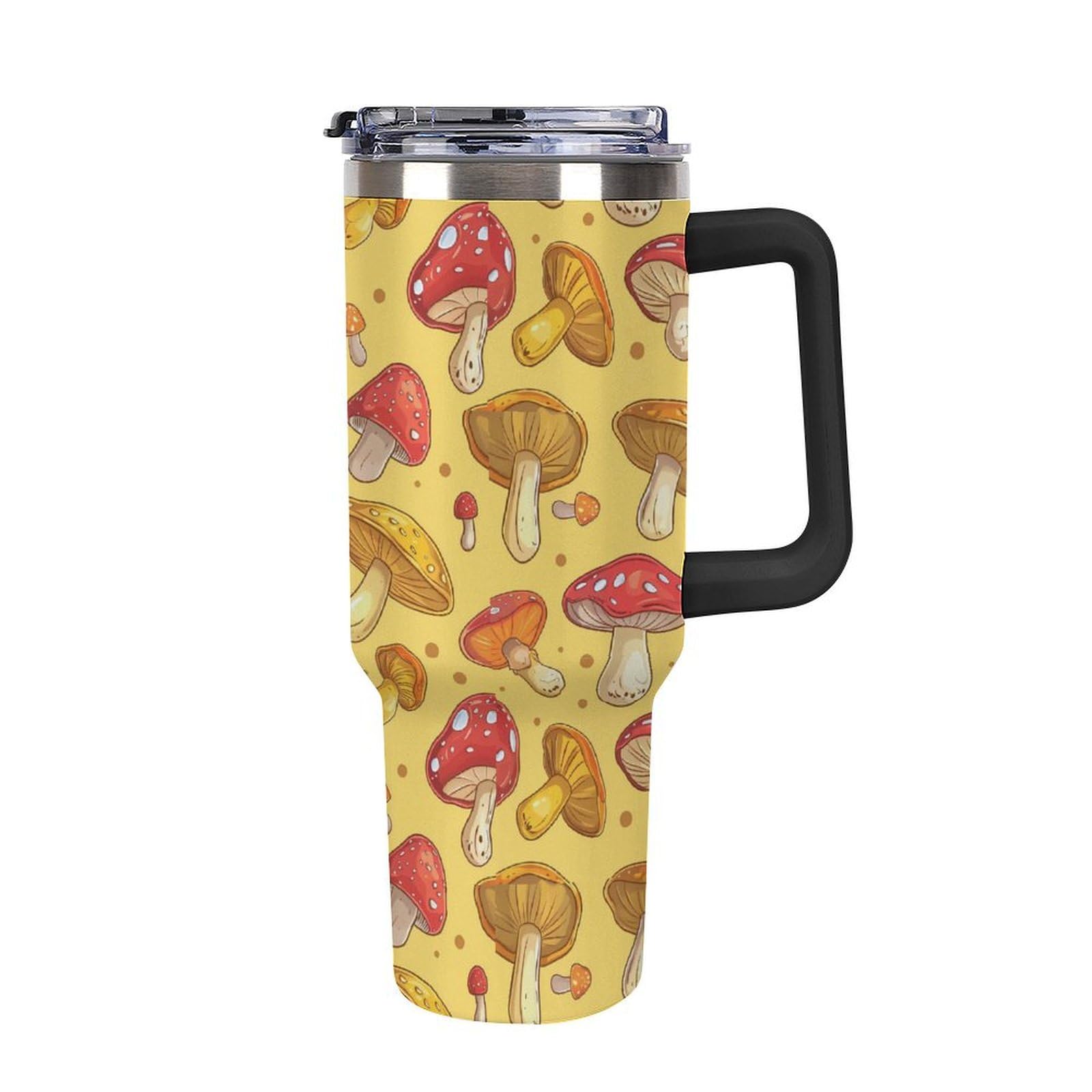 Taza de café de 40 oz elegante con diseño artístico de setas 8