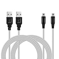 Vista 1 de Paquete de 2 cables de carga USB 3DS2DS de 5 pies cable de carga de alimentación trenzado de nailon compatible con Nintendo New 3DS XLNew 3DS3DS
