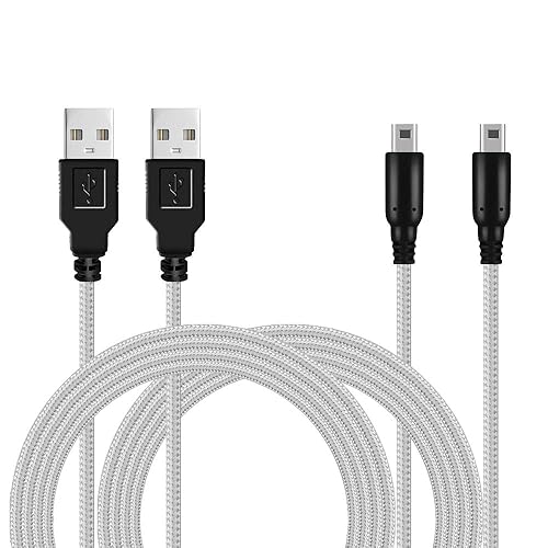 Paquete de 2 cables de carga USB 3DS2DS de 5 pies cable de carga de alimentación trenzado de nailon compatible con Nintendo New 3DS XLNew 3DS3DS