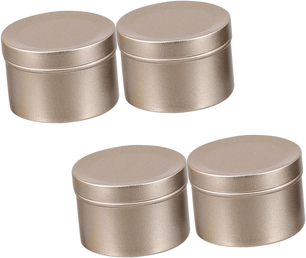 Xmas 4pcs 50ml Golden Aluminum Alloy Candle Tins for DIY Party Decorations