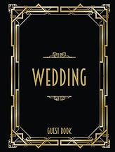Wedding Guest Book: Black & Gold Art Deco Theme