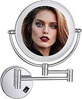 Vista 9 de Espejo de Maquillaje Montado en la Pared, Espejo de Tocador, 1X/10X Aumento Espejo CosméTico, 8 Pulgad Espejo de Maquillaje, Rotación de 360° Dorado