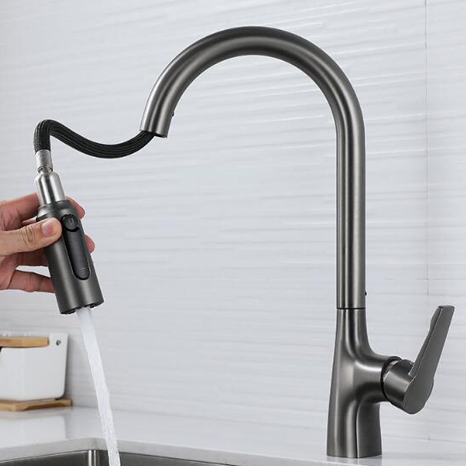 ZYCHSJXA 3-Way Pull-Out Kitchen Faucet - 360° Swivel Brass Water Purifier for Easy Cleaning & Versatile Use -, Stylish, and Functional Sink Fixture