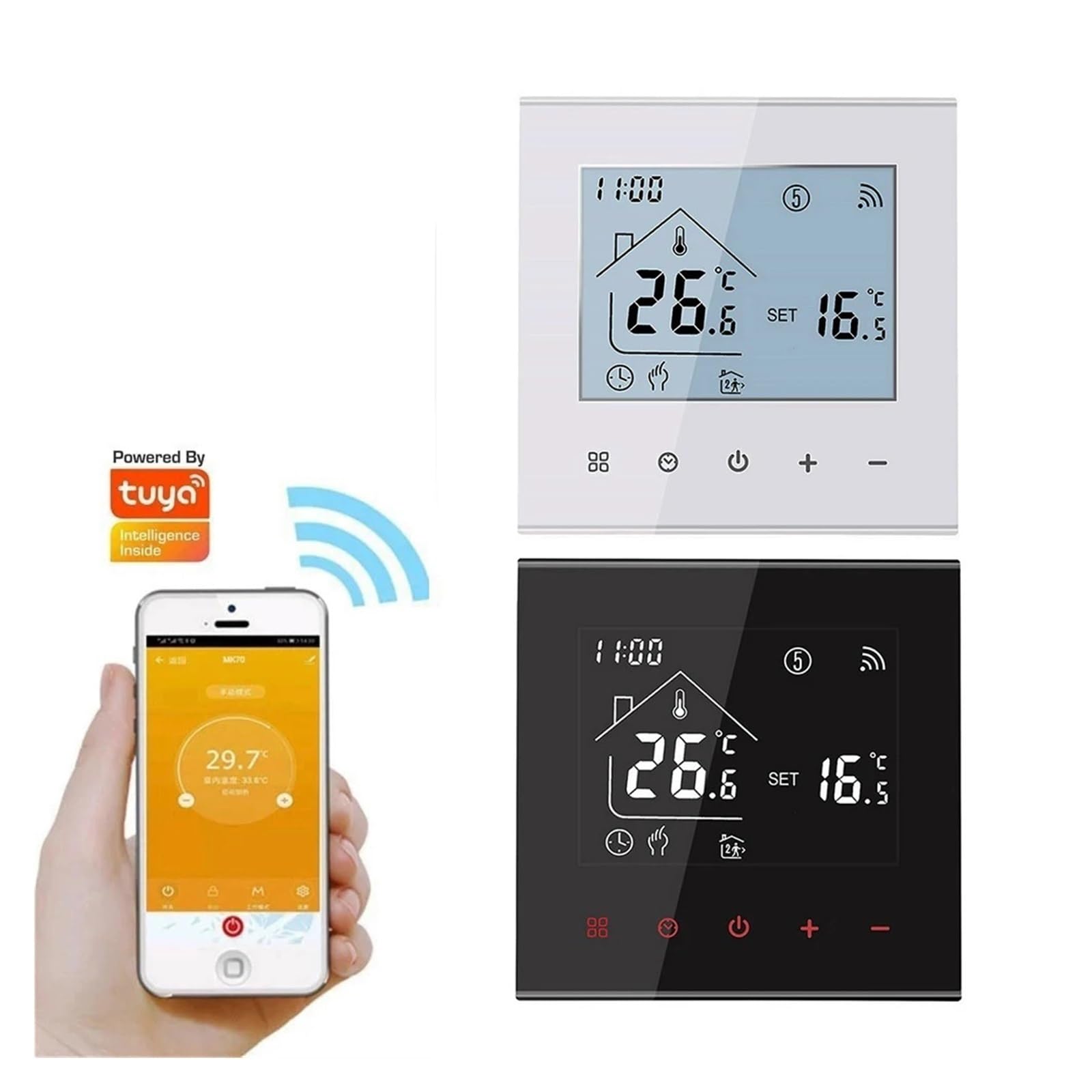 Thermostat de Sol Chaud M4A Tuya WiFi 3A 16A, chaudière électrique/à gaz/régulateur de température de Chauffage de l'eau, 1 pièce