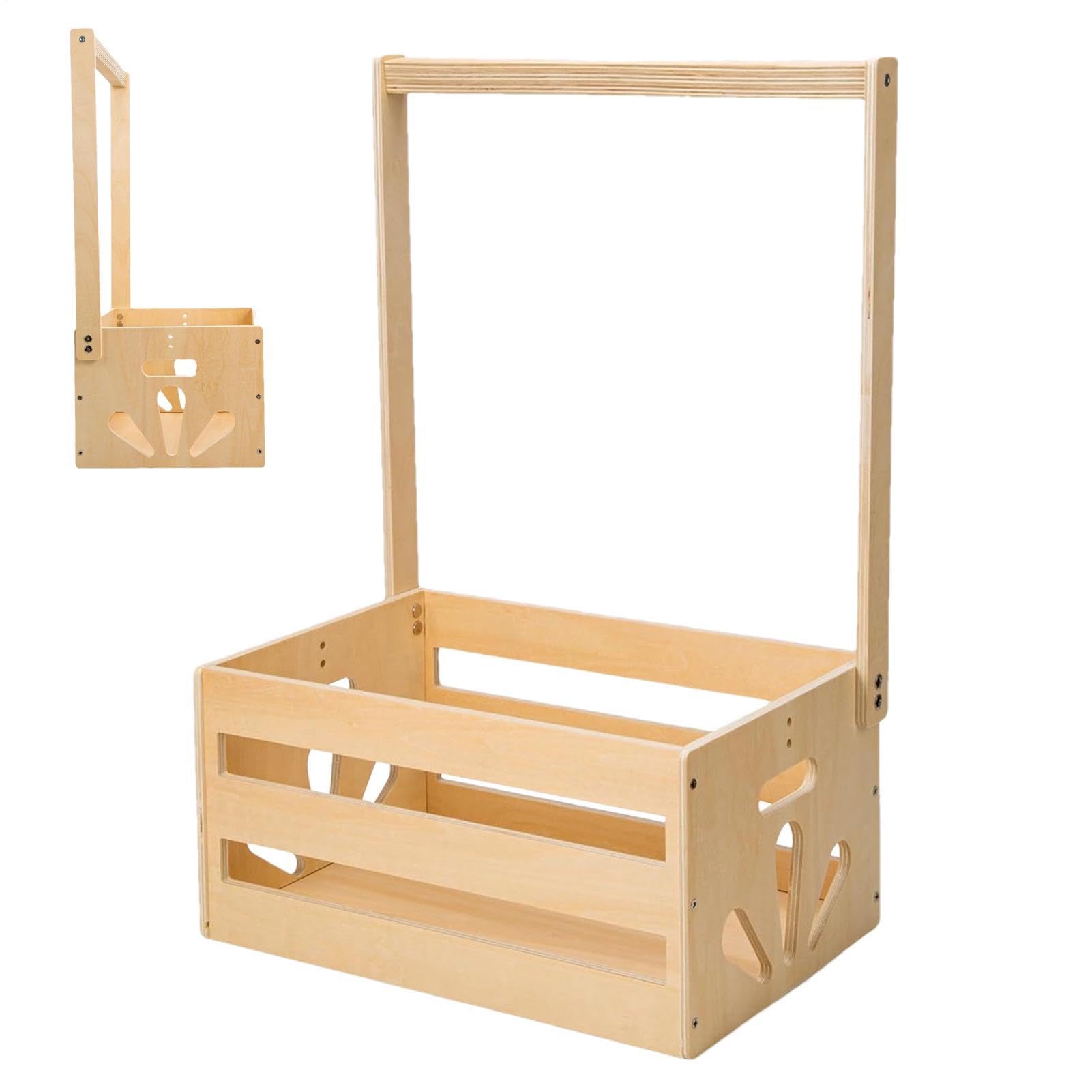Baby-Duschkorb – Baby-Geschenkkorb | Babykörbe | Mehrzweck-Holzkiste Schrank | Aufbewahrungskisten mit Griffen | Tragbare Kleiderständer Box für Schwangerschaft, neue Eltern, Kleidung, Socken, Schuhe