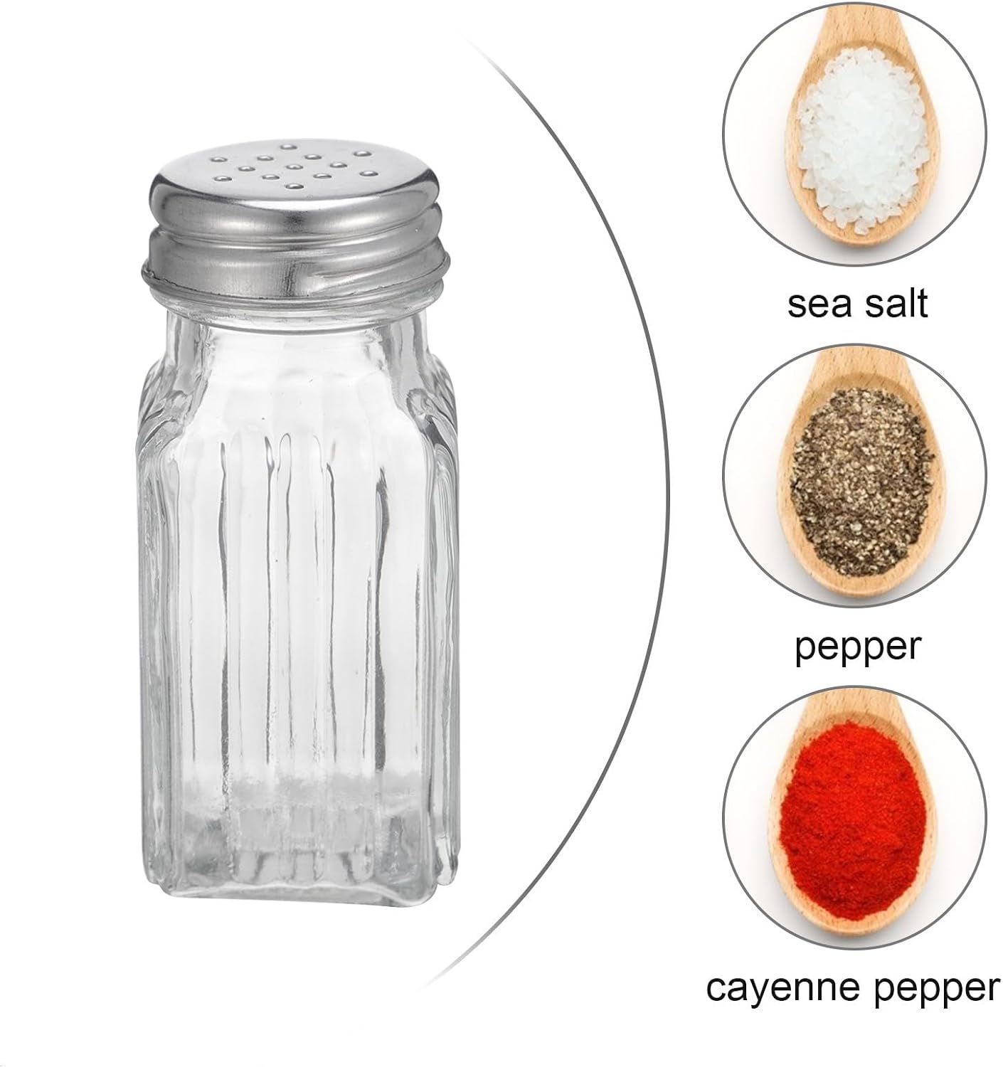 NOLITOY 6pcs Glass Spice Shakers Set for Pepper and Chocolate Powder, Multi-functional Seasoning Bottles with Fine Polishing, for Outdoor and Mobile Use