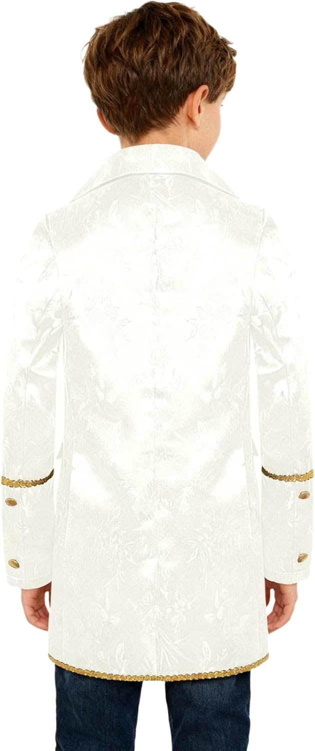 Boys Medieval Victorian Jacket Costume Steampunk Gothic Uniform Vintage Punk Tailcoat Long Sleeves Coat