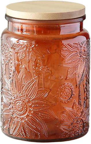 Miniatura 9 de ANSQU Tarro de vidrio azul, recipiente de vidrio vintage de 23.7 FL OZ con tapa hermética, tarro para caramelos/recipiente para azúcar para despensa