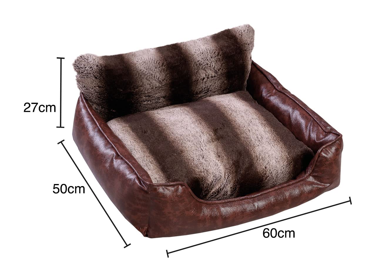 BIANCHERIAWEB Cuccia Divanetto Cane Gatto Cuscino Morbido Peluches Effetto Cuoio Animali Elegance