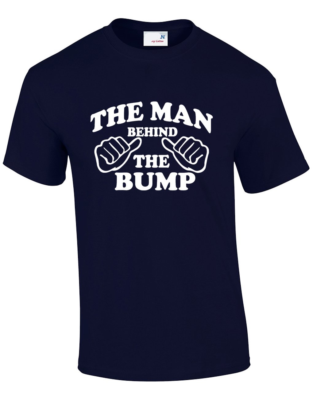 Crown Designs The Man Behind The Bump Funny Cool for Men & Teenagers T-Shirts Tops - Navy/X-Large