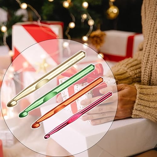 Vista 7 de Ganchos de ganchillo de gran tamaño, 4 piezas de agujas largas de ganchillo QLRFFLJOY de 0.315 in, 0.394 in, 0.472 in, 0.591 in, de aleación