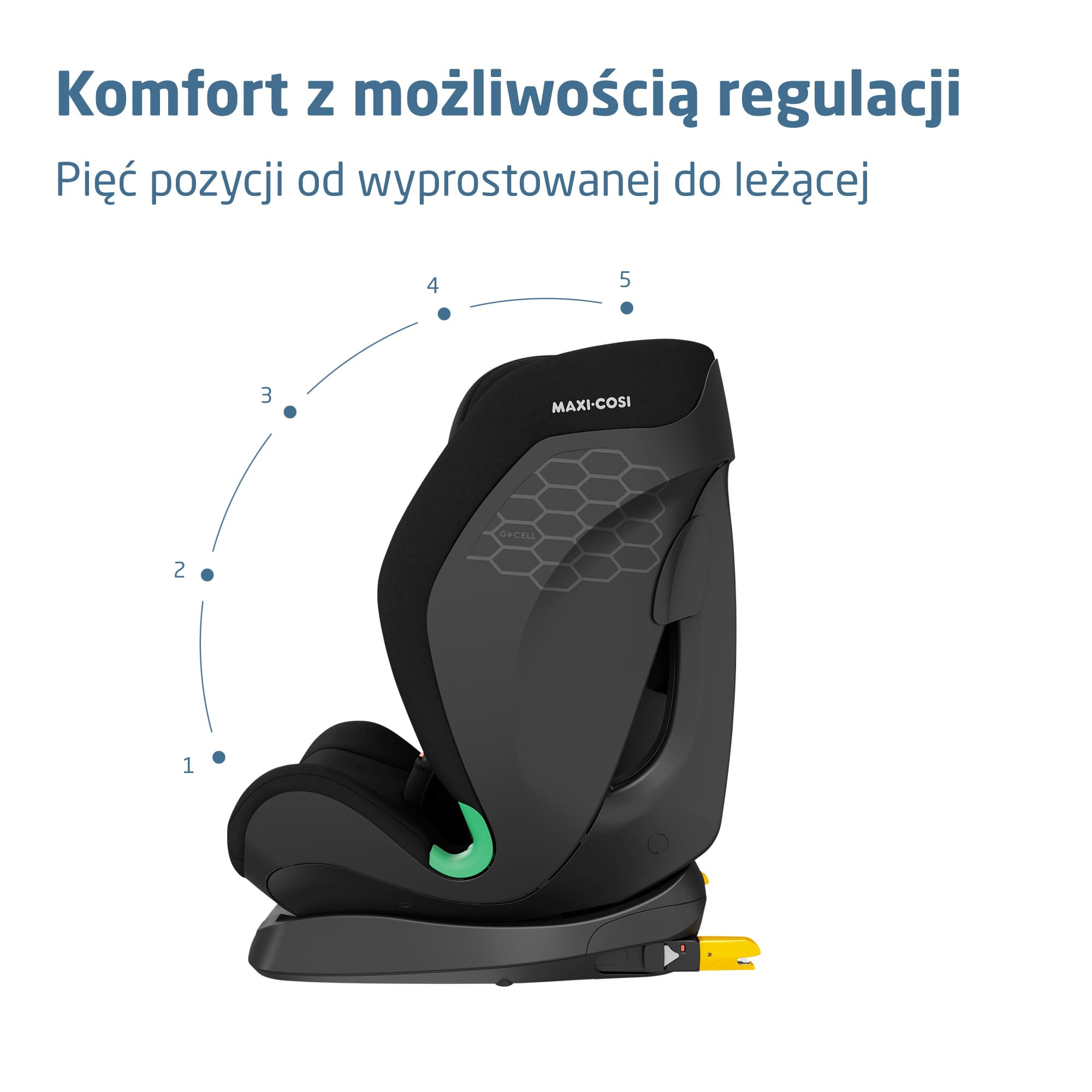 Maxi-Cosi Titan S Comfort i-Size, Fotelik samochodowy, od 15 mies. do 12 lat (76–150 cm), fotelik samochodowy ISOFIX, 5 poz. odchylania i 13 ustawień zagłówka, Ochrona boczna G-CELL, Authentic Black