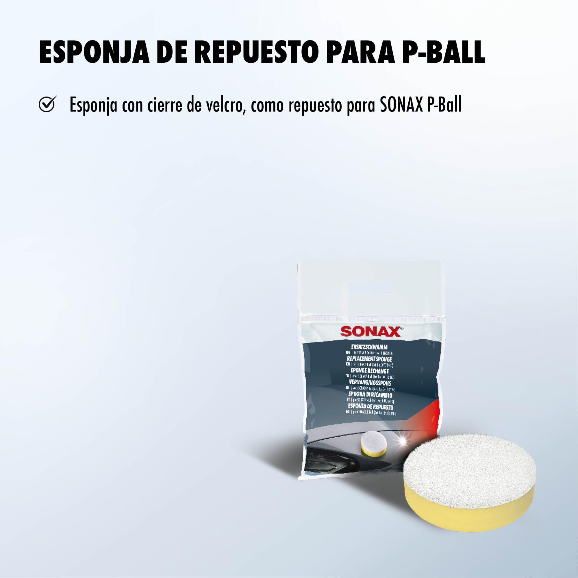 SONAX Esponja De Repuesto Para P-Ball – Bola De Pulido Ergonómica (1 Unidad) – N° 04172410 – Made In Germany