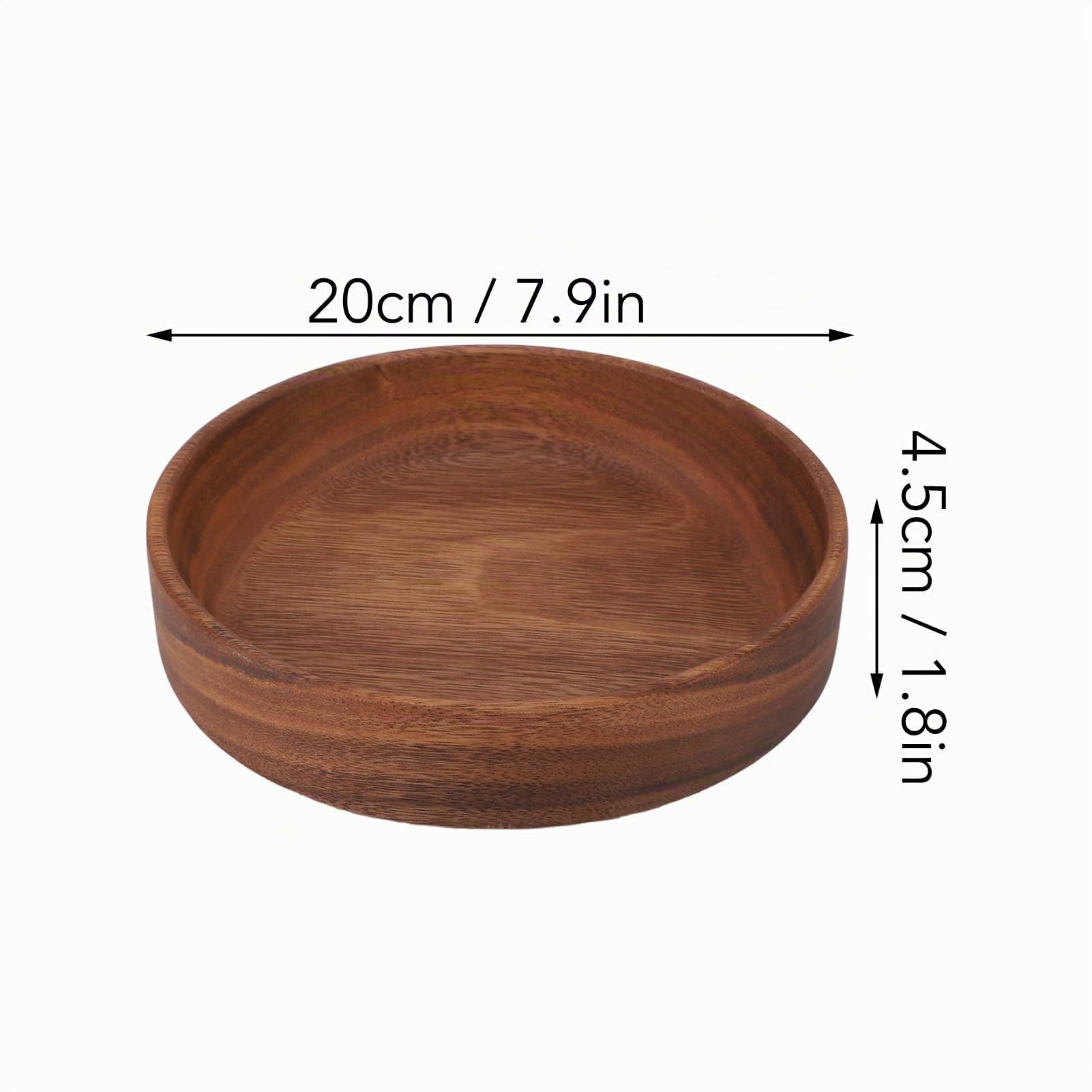 Jenngaoo Saladier Bois 20 cm, Bol à Fruits en Bois Massif, Grand Format, Corbeille a Fruit en Bois pour Pain, Apéro, Décoration, Style Rustique Moderne pour Cuisine et Salle à Manger