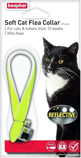 2 x Cat Flea Reflective Collar, Pack of 2, Yellow