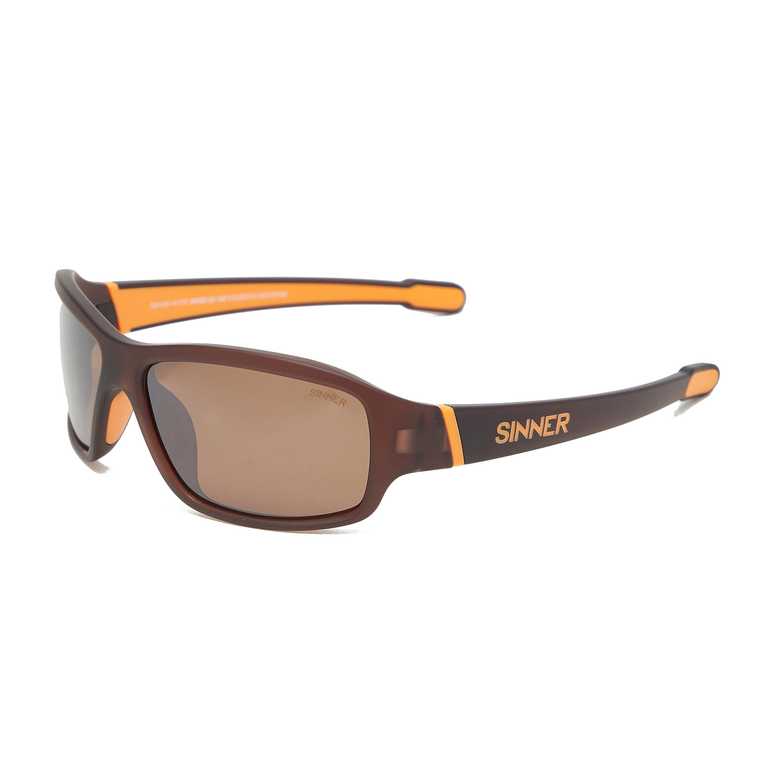 SINNER ROS X Mens/Womens POLARISED Sunglasses MATTE BROWN / BROWN FLASH CAT.3