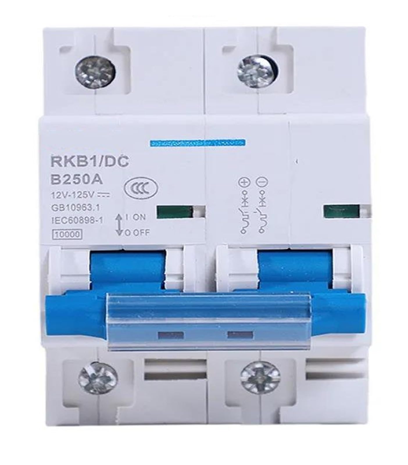 Interruttore automatico MCB DC 1P/2P 12V 24V 36V 48V 60V 72V 96V 120V Mini Isolato100A 125A 150A 200A 250A per batterie di inverter solari(2P,125A)