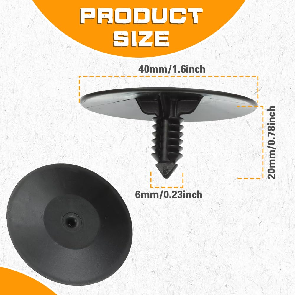 30x 3/8 In. Nylon Hood Insulation Retainer Clip For Ford - Foto 3