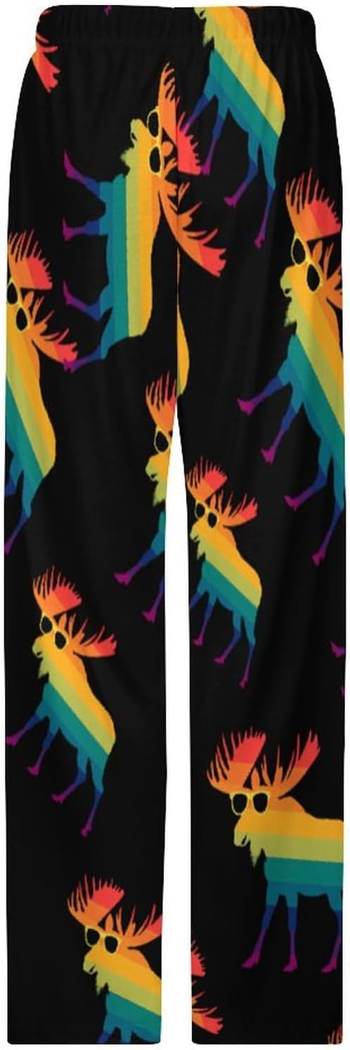 Animal Moose Lounge Pajama Pants for Men Print Loungewear Bottoms Sleepwear Pj Sleep Pant 5X-Large