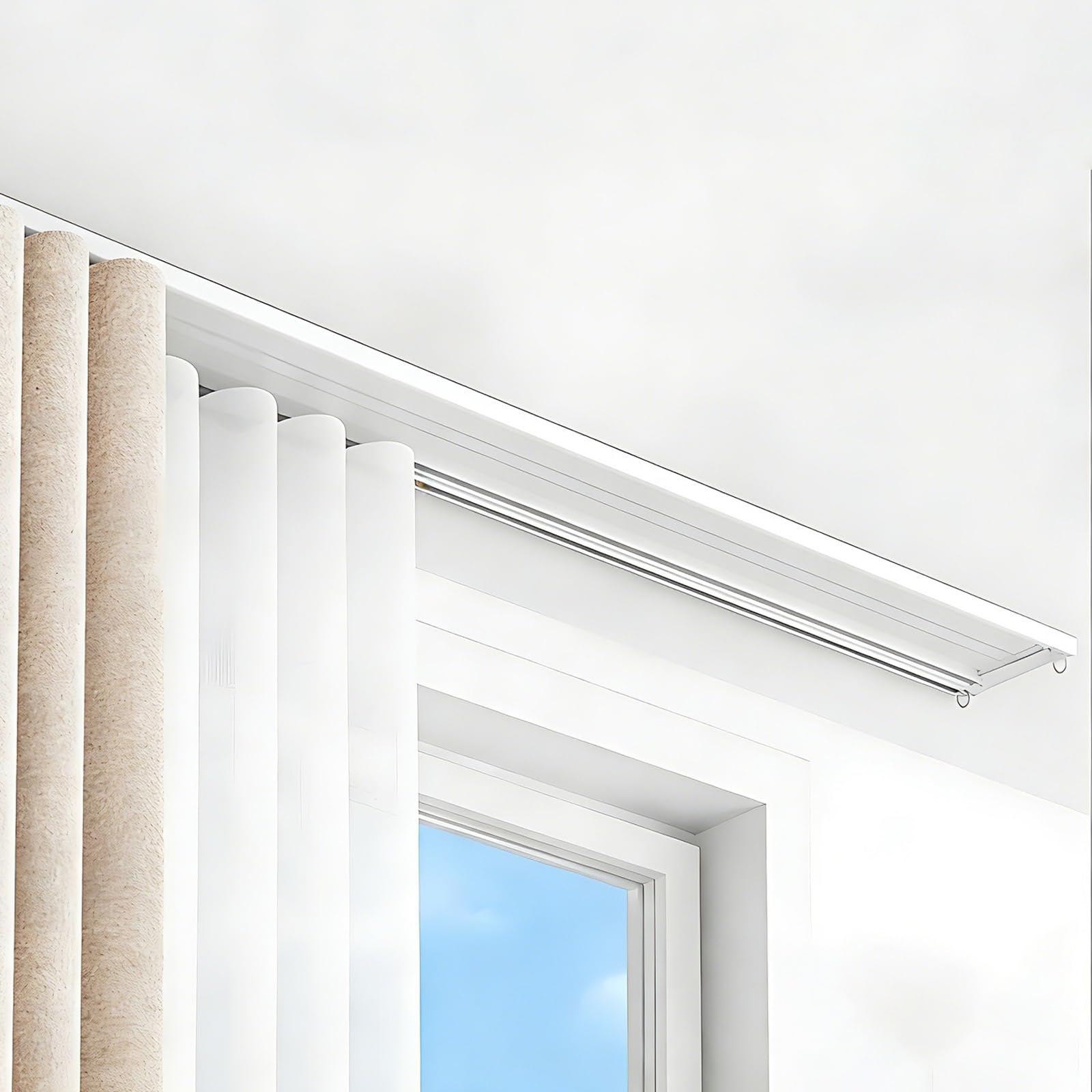 Rail de séparation en aluminium blanc 290 cm haut de gamme et ultra durable pour salon