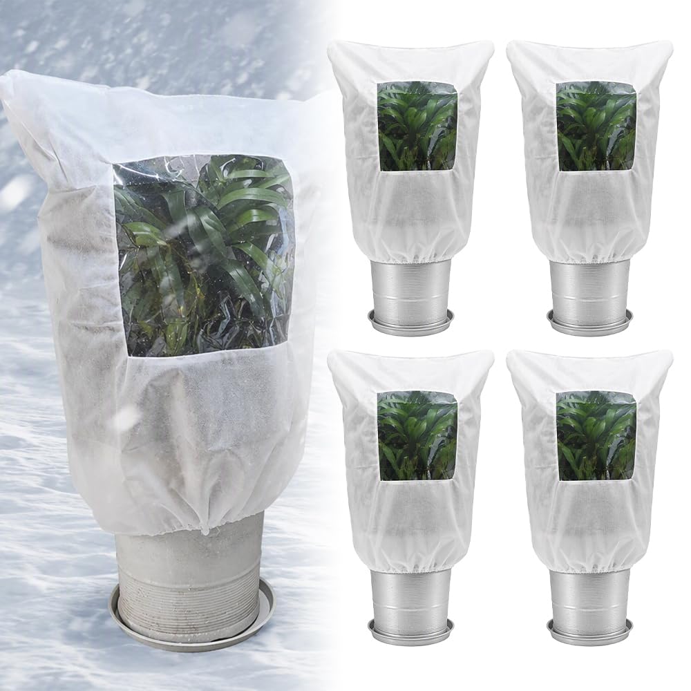 2027 New Plant Frost Protection Cover Bags with Viewing Window, Zipper & Drawstring, Reus…