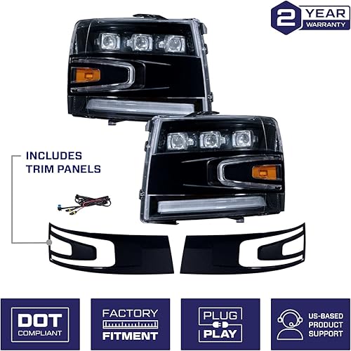 Miniatura 4 de Form Lighting Faros delanteros LED secuenciales compatibles con Chevrolet Silverado 2007-2013 (par)