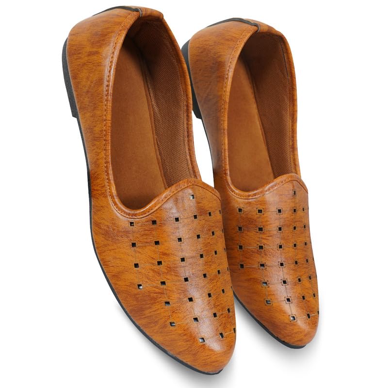 Image of DFR Mens Juttis Ethnic Mojaris | Casual Loafers Juti Shoe for Men