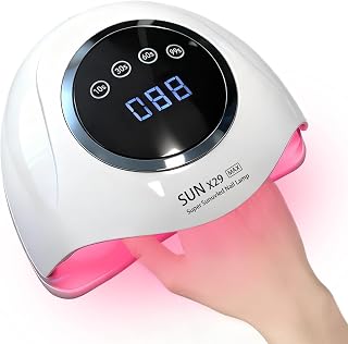 500W UV LED Nail Lamp 90 Beads Quick Cure, 4 Timer Auto Sensor LCD Display, Removable Base Nail Dryer for Manicure Pedicure