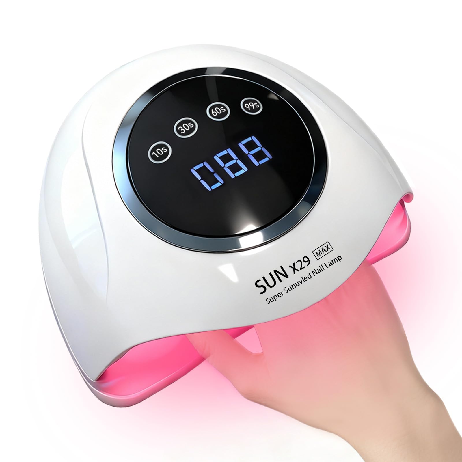 Lampe à ongles UV LED 500 W - 90 perles - Durcissement rapide - 4 minuteries - Capteur automatique - Affichage LCD - Base amovible - Séchoir à ongles pour manucure et pédicure (X29)